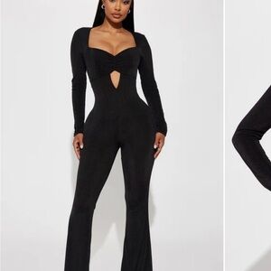 Fashion Nova Black Long Sleeve Jumpsuit